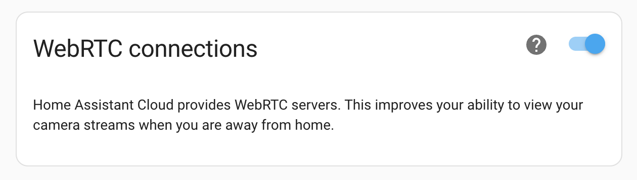 WebRTC toggle inside of Home Assistant